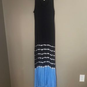 Style & Co Navy Maxi tank dress w dip dyed bottom
